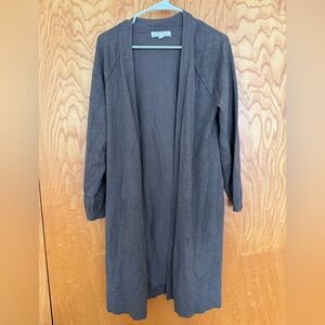 Dark Gray Open Front Cardigan